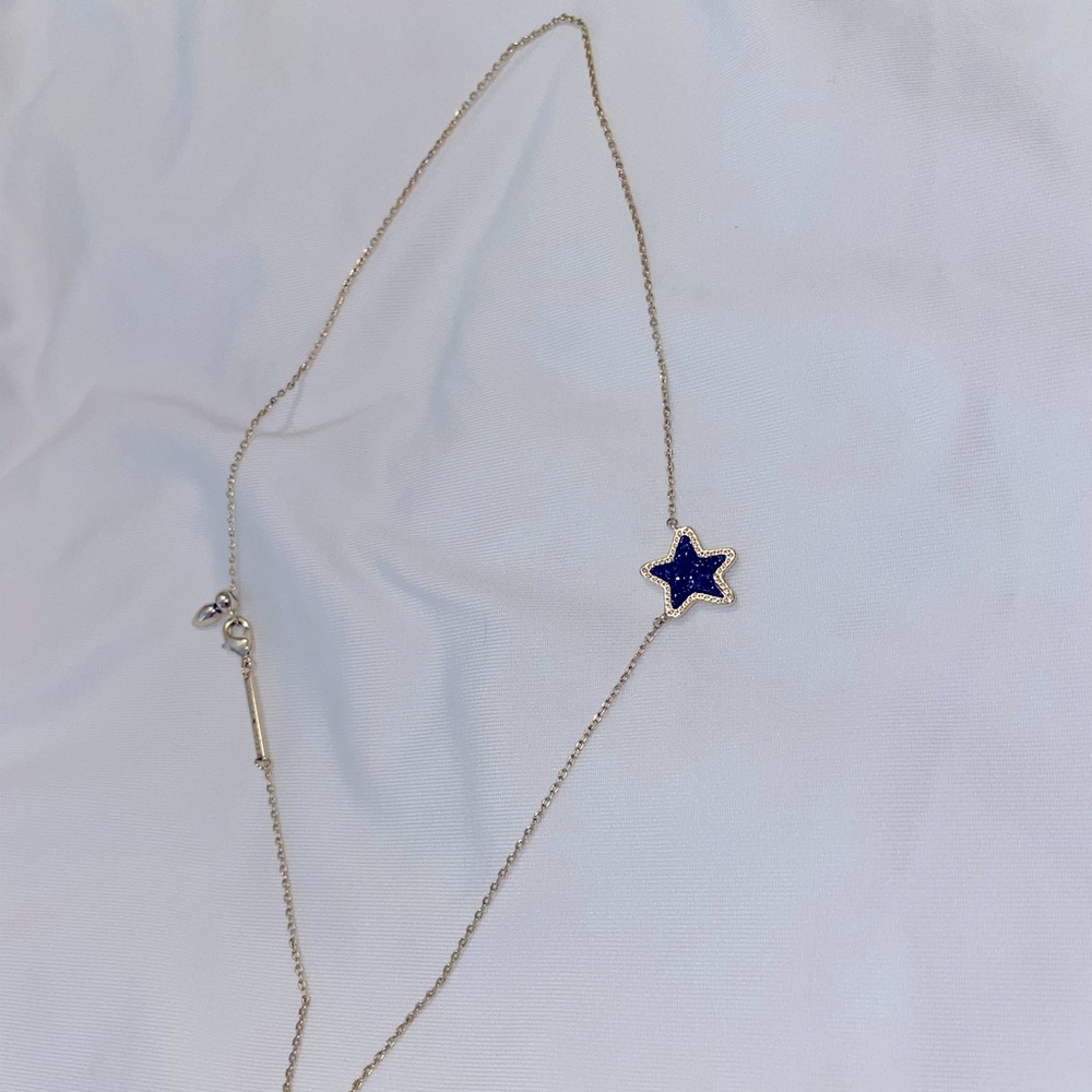 Kendra Scott Jae Star Gold Necklace in Blue